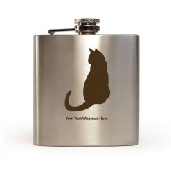 Personalised Hip Flask Sitting Cat