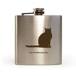 Personalised Hip Flask Sitting Cat