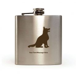 Personalised Hip Flask Sitting Dog