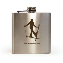 Personalised Hip Flask Skier