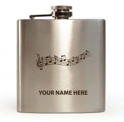 Personalised Hip Flask music notes