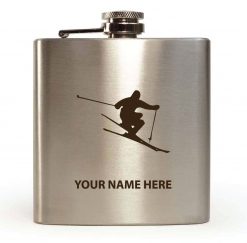 Personalised Hip Flask skiing