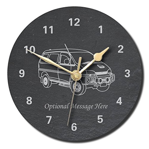 Mitsubishi Delica Design Slate Clock - 300mm Personalised with text of your c...