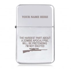 Personalised Lighter Zombie Apocalypse Quote
